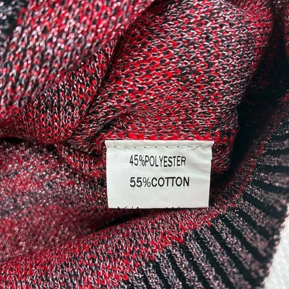 Miss Kelly 1999 Red and Black Striped Knit Mini Skirt Size S,M,L Women’s New